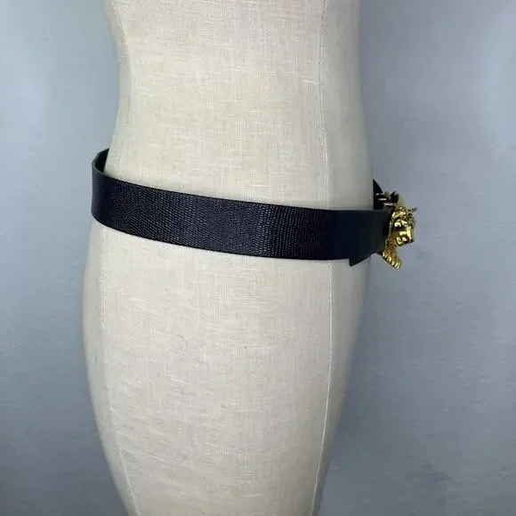 Doreen Ryan Signed Tiger Buckle Midnight blue Belt Size S-M, glam, chic, stylish Doreen Ryan Signed Tiger Buckle Midnight blue Belt Size S-M  main image 3